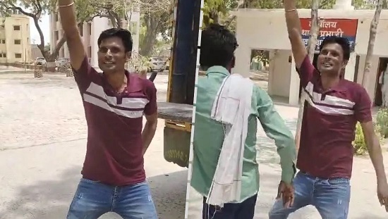 थाने में घुसकर दंबगों ने डीजे बजाकर जमकर किया डांस..