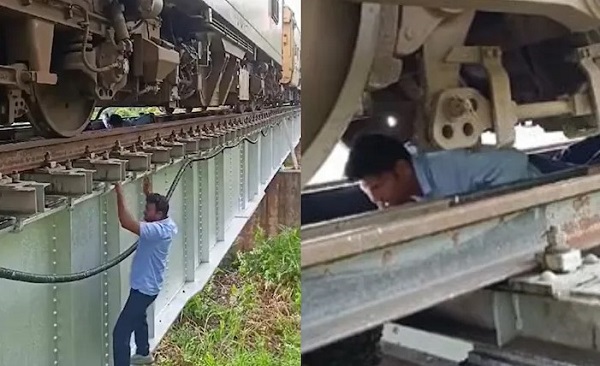 प्रेशर लीक होने से पुल के बीच में फंस गई थी ट्रेन..