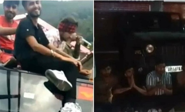 थार की छत में बैठकर पी रहे थे शराब,,केदारनाथ जा रहे 4 यात्रियों को पुलिस ने ऐसे सिखाया सबक,,देखिए विडियो!