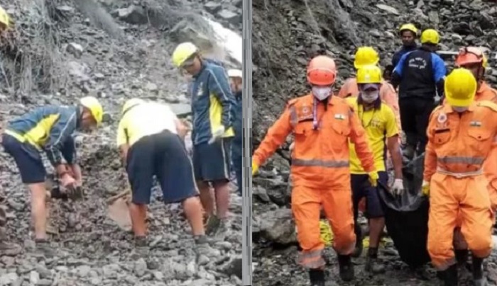 लैंडस्लाइड से मची तबाही,,पाँच लोगों की दर्दनाक मौत