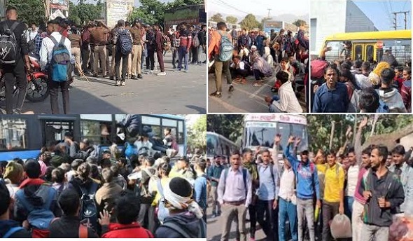 गेट तोड़कर भर्ती स्थल में घुसे युवा, मची भगदगड़